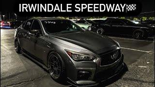 TAKING MY E85 TUNED Q50 TO THE TRACK!!! (DRAG RACING & DONUT BOX!)