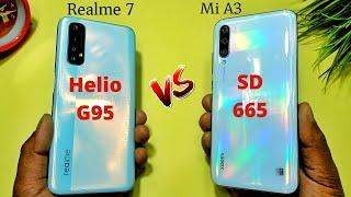 Realme 7 vs Mi A3 Speed Test  Shocking Result  Helio G95 vs SD 665