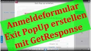 Getresponse deutsch - Anmeldeformular Exit PopUp erstellen