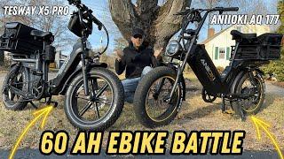 60 Amp Hour Ebike Battle: Tesway X5 Pro VS Aniioki AQ 177