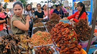 Amazing Cambodian Street Food - Delicious Exotic Foods, Crickets, Spider, Bird, Meatballs & More