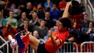 Emotional Table Tennis Celebration by Zhang Jike