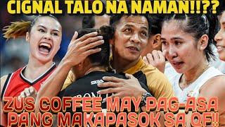 CIGNAL VS. ZUS!!CIGNAL TALO ULIT AT MUKHANG LAGLAG NA SA QF?! CHAI TRONGCOSO UMAARIBA SA ZUS COFFEE!