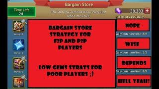 Lords Mobile - Bargain Store strategy for F2P and P2P players - Tips and Tricks for low gems players