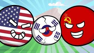 The United States and the Soviet Union fought over Korea #countryballs #korea #us #ussr