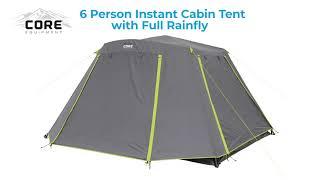 CORE® Equipment 6 Person Instant Cabin Tent with Full Rainfly Tent Setup