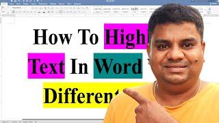 How To Highlight Text In Word - With Different Color