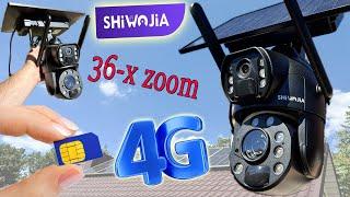 SHIWOJIA 36X ZOOM 8MP 4G ПОЛНОСТЬЮ АВТОНОМНАЯ КАМЕРА ВИДЕОНАБЛЮДЕНИЯ С СОЛНЕЧНОЙ ПАНЕЛЬЮ