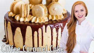 Coffee Caramel Cake with Coffee Macarons & Chocolate Ganache - AMAZING!!!