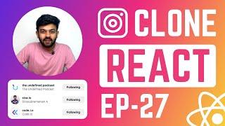 Instagram Clone using React | Profile | React Ep- 27 | code io - Tamil