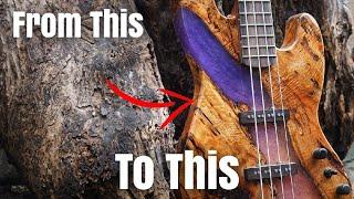 Amazing Transformation - Rotting Log to Epoxy Resin Bass Guitar Full Build