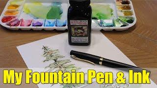 A Great Fountain Pen And Ink - Getting Started with Ink and Wash Watercolor Technique