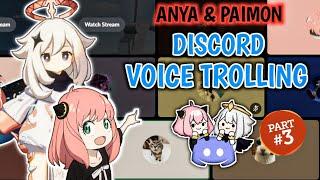 ANYA AND PAIMON VOICE TROLLING ON DISCORD #3 | Csama &  Mio_ch ミオ