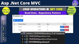 Creating a .NET Core Web Application with Repository Pattern for CRUD Operations | EF Core DB First