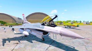 F-16 Fighting Falcon - Take Off and Landing and Destroying Targets - Arma 3 Jets