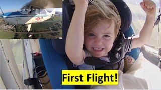 Toddler's first flight in a small plane!