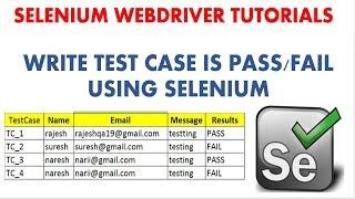 Write Test Case is PASS FAIL in Excel using Selenium WebDriver