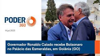 Governador Ronaldo Caiado recebe Bolsonaro no Palácio das Esmeraldas, em Goiânia (GO)