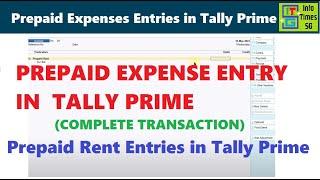 Prepaid Expenses Journal Entry in Tally Prime | Prepaid Rent Entry in Tally Prime