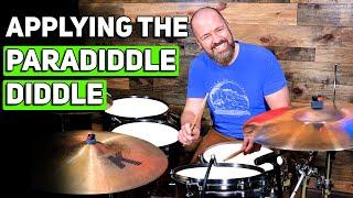 Applying the Paradiddle Diddle to the Drum Set (FULL DRUM LESSON)