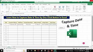 Create One Click Button to Capture Date or Time in Excel