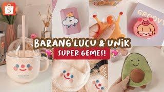  cute shopee haul  | gemes banget  gelas aesthetic, tas, meteran, etc | indonesia