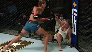 Mariya Agapova drops Hannah Cifers with a thunderous head kick