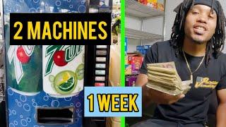 This Is How Much My 2 Drink Vending Machines Made In 1 Week!