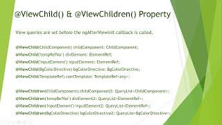 Angular ViewChild &ViewChildren Property