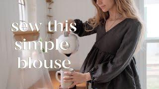 How To Sew A Flowy Blouse & The Easiest Gathering Trick!