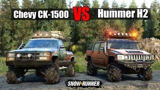Snowrunner Hummer H2 vs Chevy CK1500 Stepside