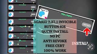 AGARIO 2.27.1 INVICIBLE BUTTON,ONE CLICK INSTALL,NO PC FREE IOS