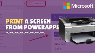 Print a Screen in PowerApps