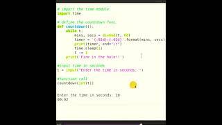 Python program to create countdown timer #shorts