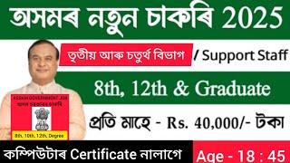 2024 ৰ শেষ Notification কেইটামান চৰকাৰী চাকৰিৰ খৱৰ  || সকলোৱে Apply কৰিব পাৰিব