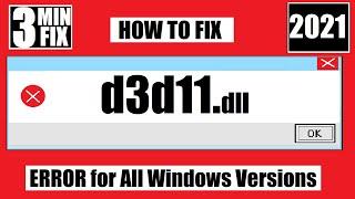 [𝟚𝟘𝟚𝟙] How To Fix d3d11.dll Missing/Not Found Error Windows 10 32 bit/64 bit 