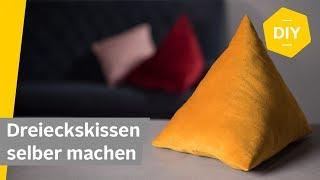 DIY: Kissen aus Samt nähen in Dreiecksform | Roombeez – powered by OTTO