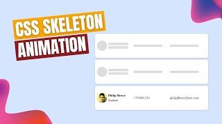 CSS Skeleton Animation | Shimmer Animation | React js Tutorial