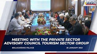 Meeting with the Private Sector Advisory Council Tourism Sector Group 01/26/2023