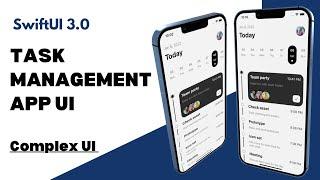 SwiftUI 3.0 - Task Management App UI - Complex UI - MVVM - Xcode 13 - SwiftUI Tutorials