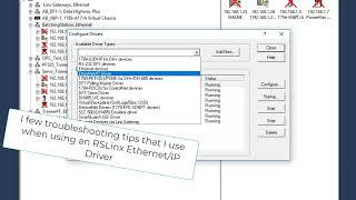 Troubleshooting an RSLinx Classic Ethernet/IP Driver