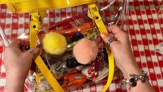 ASMR Clear Vinyl Purse Rummage (No talking version) Cleaning with spray bottle~Looped 1X