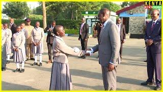 Lovely Moment as President Ruto chats with Little Girl who welcomed him at Kenya Military Academy