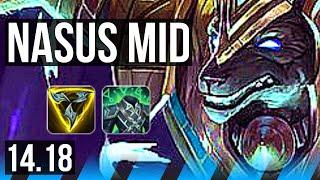 NASUS vs CASSIOPEIA (MID) | 65% winrate, 8/2/9 | EUW Diamond | 14.18