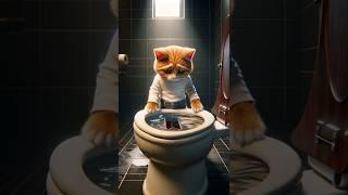 What to do if you drop your phone on the toilet bowl? #shorts #cat #kitten #cute #funny