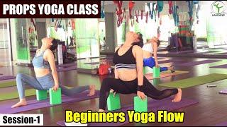 PROPS YOGA SESSION-1 Beginners Yoga Flow Using Blocks || Yoga With Sandeep || Vietnam