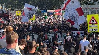 "Corteo" AFC AJAX fans marching from Bullewijk to Johan Cruijff Arena against Panathinaikos 15/08/24