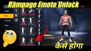 How To Unlock Rampage Emote In Free Fire Max 