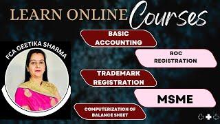 Learn Accounting, Trademark,Company Registration,MSME,Balancesheet