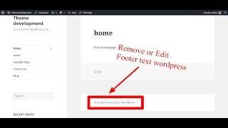 Remove copyright text wordpress and Add copyright text wordpress